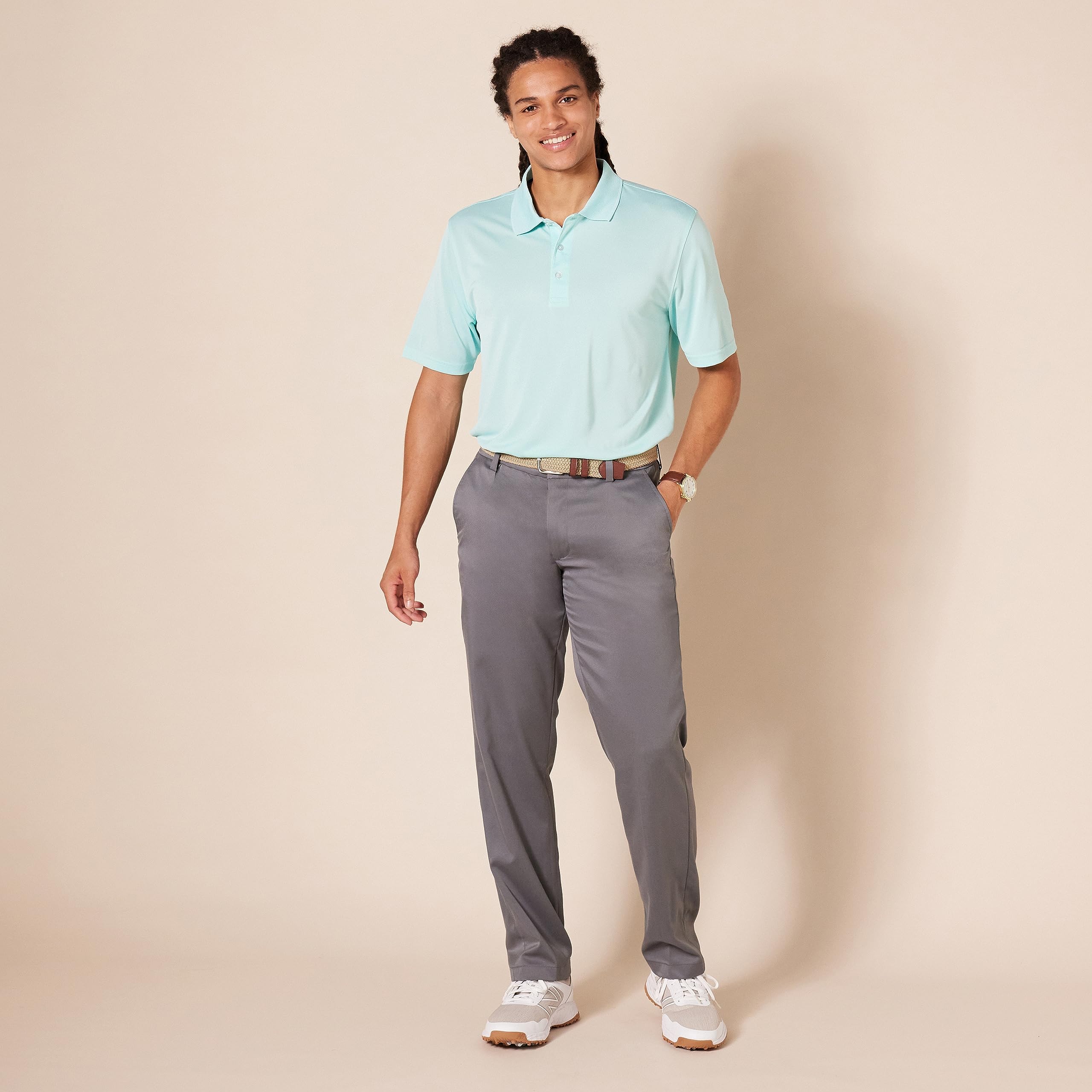Amazon Essentials Pantaloni Elasticizzati con Taglio Dritto Uomo