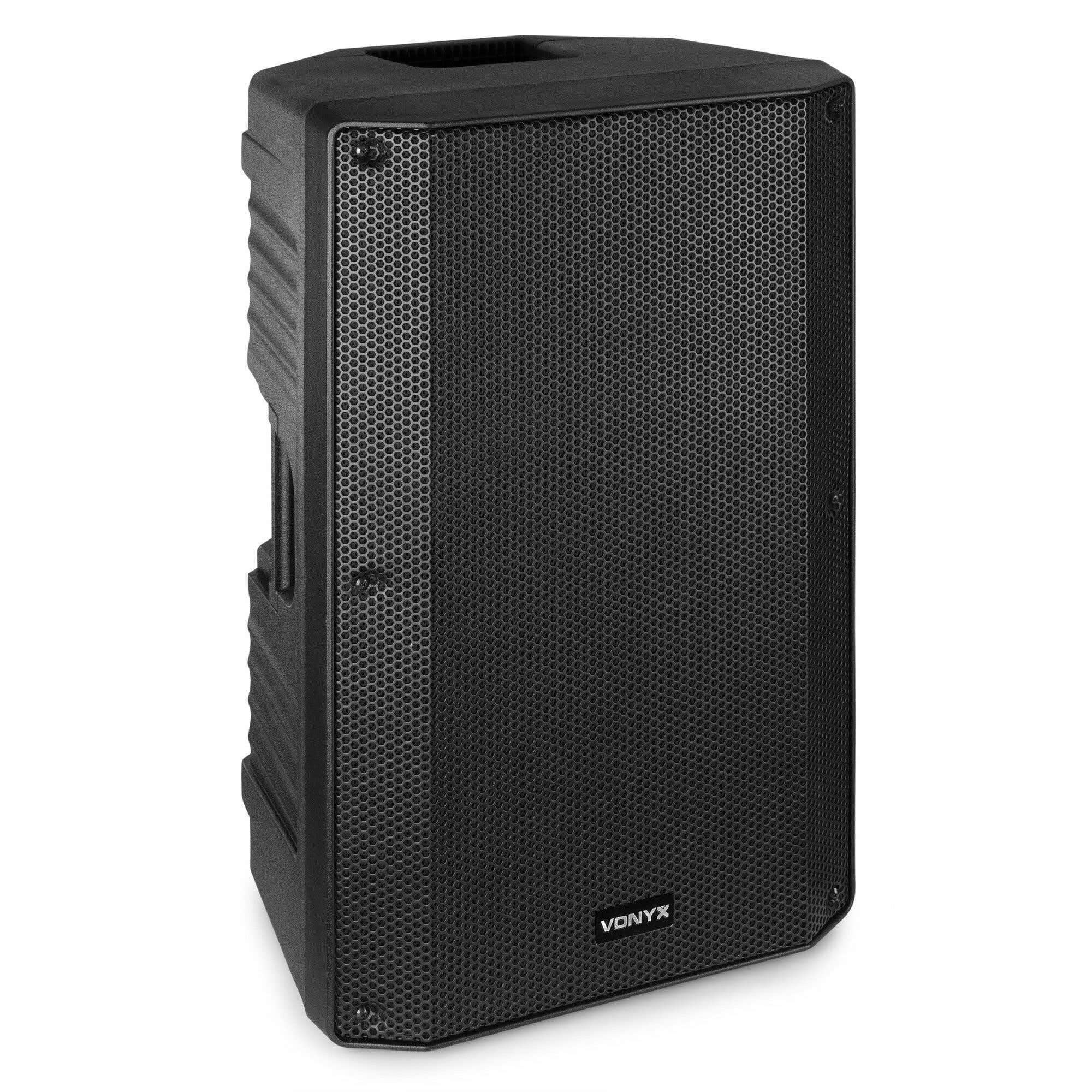 VONYX VSA15 Enceinte Active Amplifiée 15" - Puissance 1000 Watts Max, Entrées Guitare, Ligne et Micro, Moniteur de Scène, Structure Robuste Idéale pour Le Transport et Une Utilisation Mobile