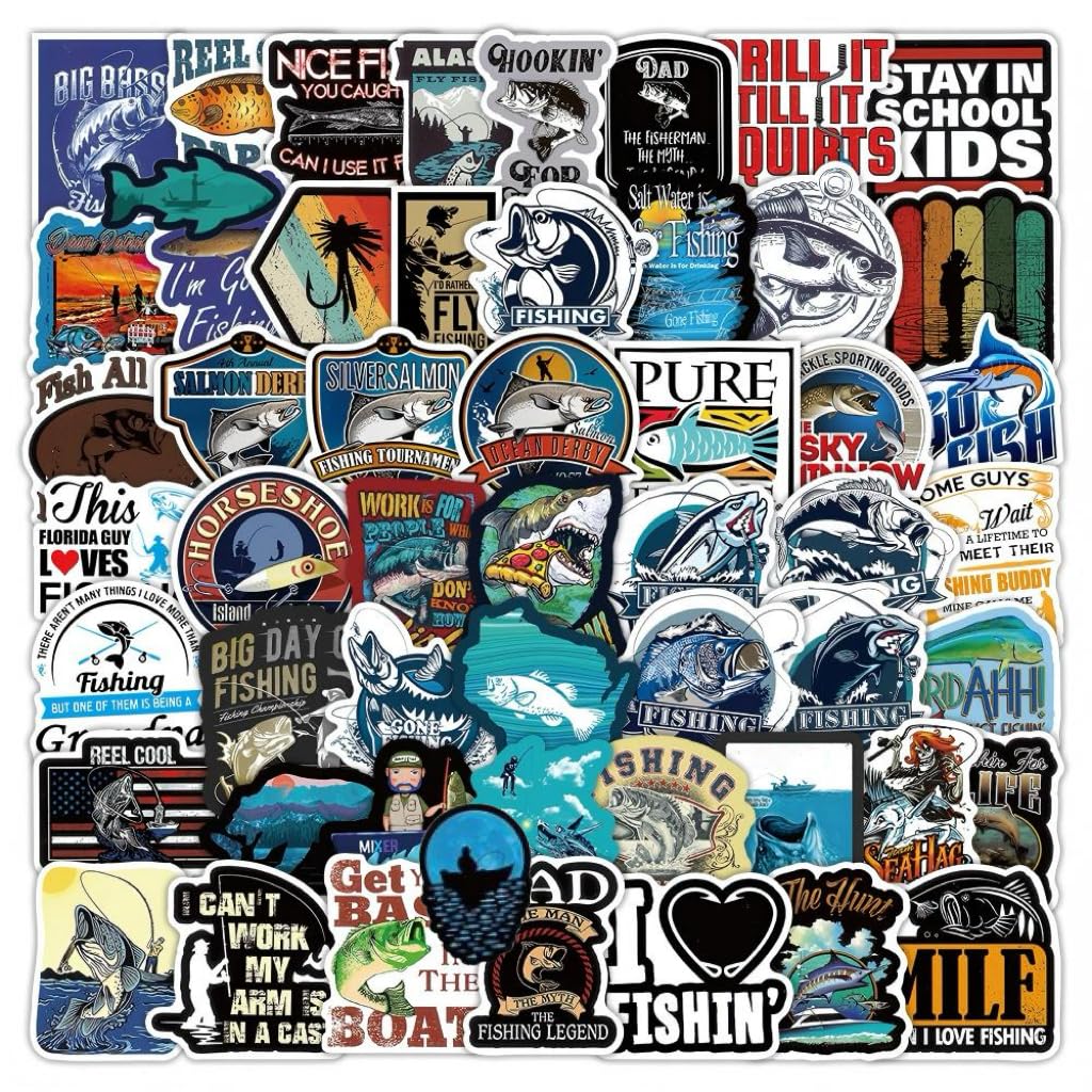 Ethel Fishing Stickers 100+ & Decals, Funny Fish Stickers For Anglers, Unique Gift For Fishermen, Ideal For Tackle Boxes/Laptops