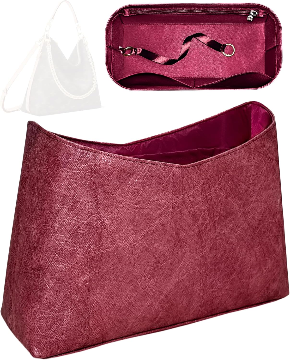 Purse Organizer Insert, Slim Inside Storage Bag In Bag Fit for LV Multipass Lightweight Inner Liner Bag Insert (Style-02)