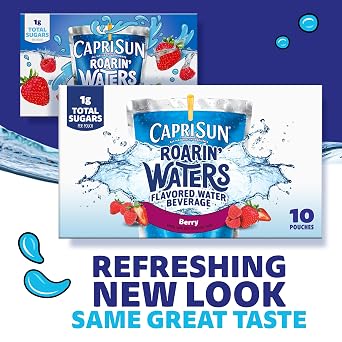 Capri Sun Roarin' Waters Berry Rapids Ready-to-Drink Juice, 6 Fl Oz (Pack of 10)