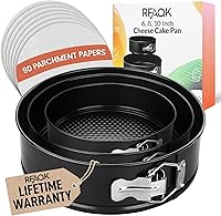 Vista 14 de RFAQK Molde Desmoldable Antiadherente de 9 Pulgadas – Molde Desmoldable para Tarta de Queso con Parte Inferior Extraíble, Espátula de Glaseado