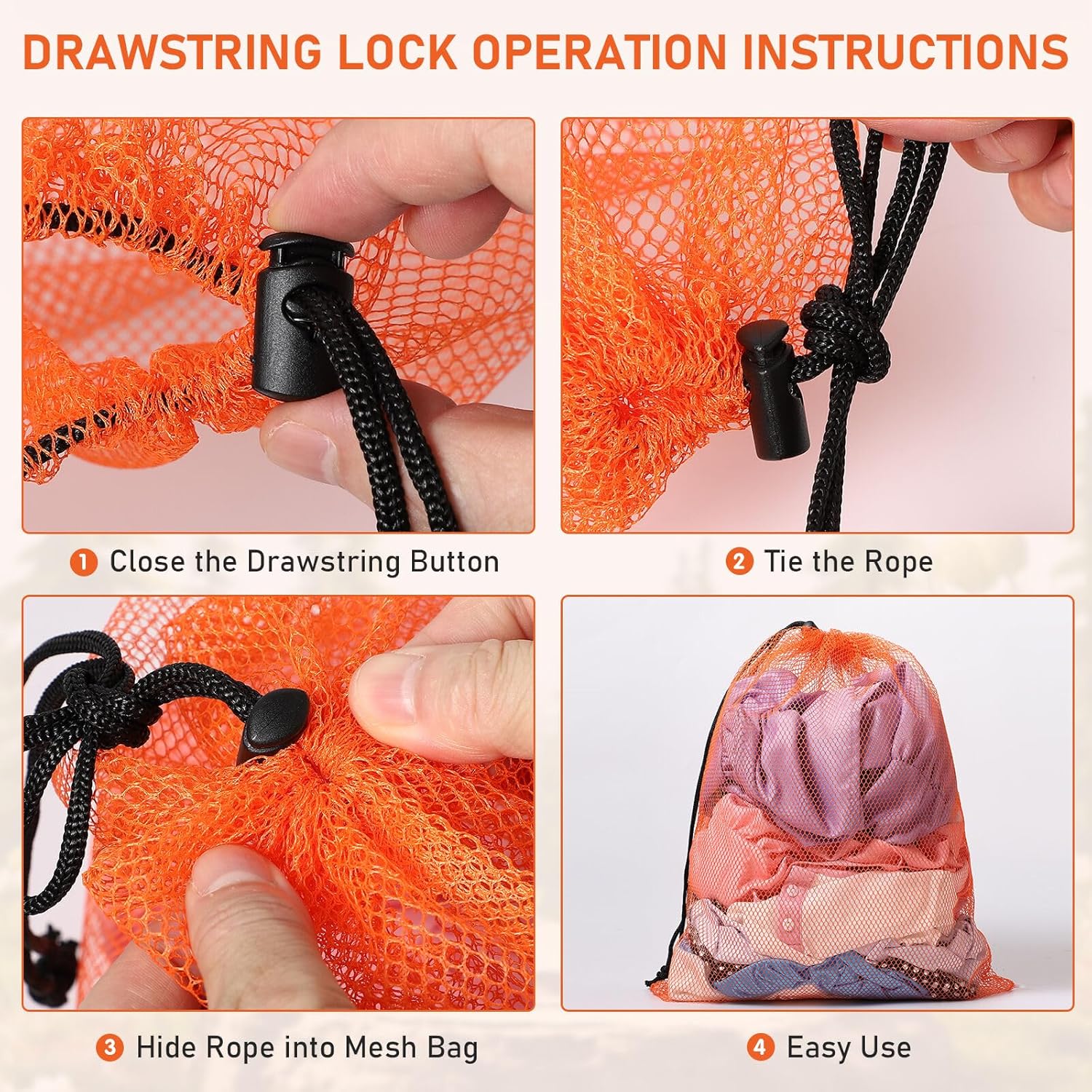 Mesh Bag Drawstring Mesh Bag Multicolor Nylon Bag Small Gym Bag Travel Beach Bag Locking Closure Storage Bag For College, Gym, Yoga, Sport