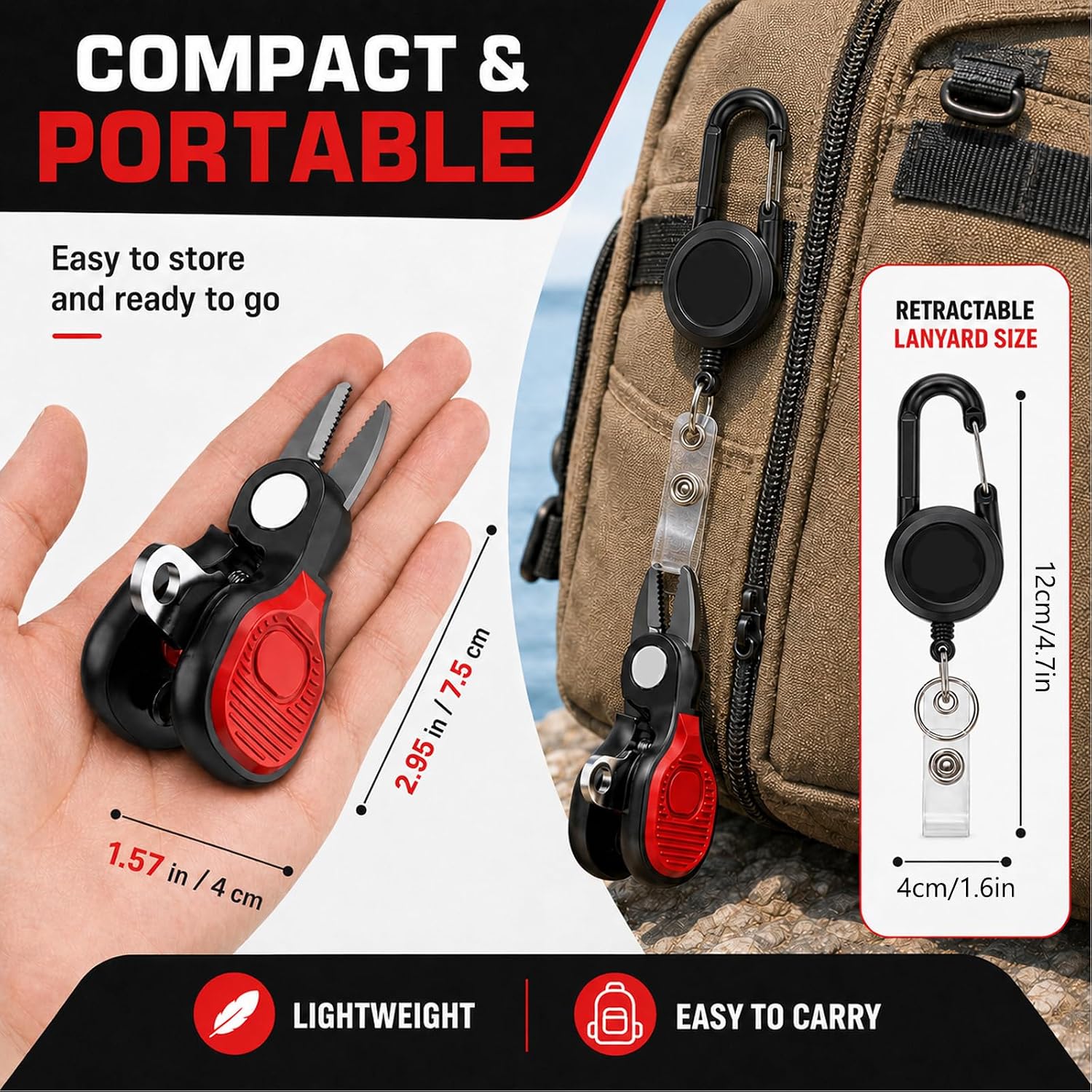 Mini Fishing Scissors Line Cutter, Compact Stainless Steel Blades Line | with Non-Slip Handle, Micro Serrated Edge Pliers Gear Kit for Saltwater Freshwater Braided Fluorocarbon Mono Lines