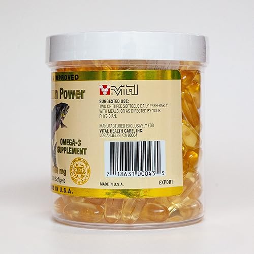 Miniatura 5 de Salmon Power Omega-3 1000 mg (200 cápsulas blandas) - Fabricado en Estados Unidos