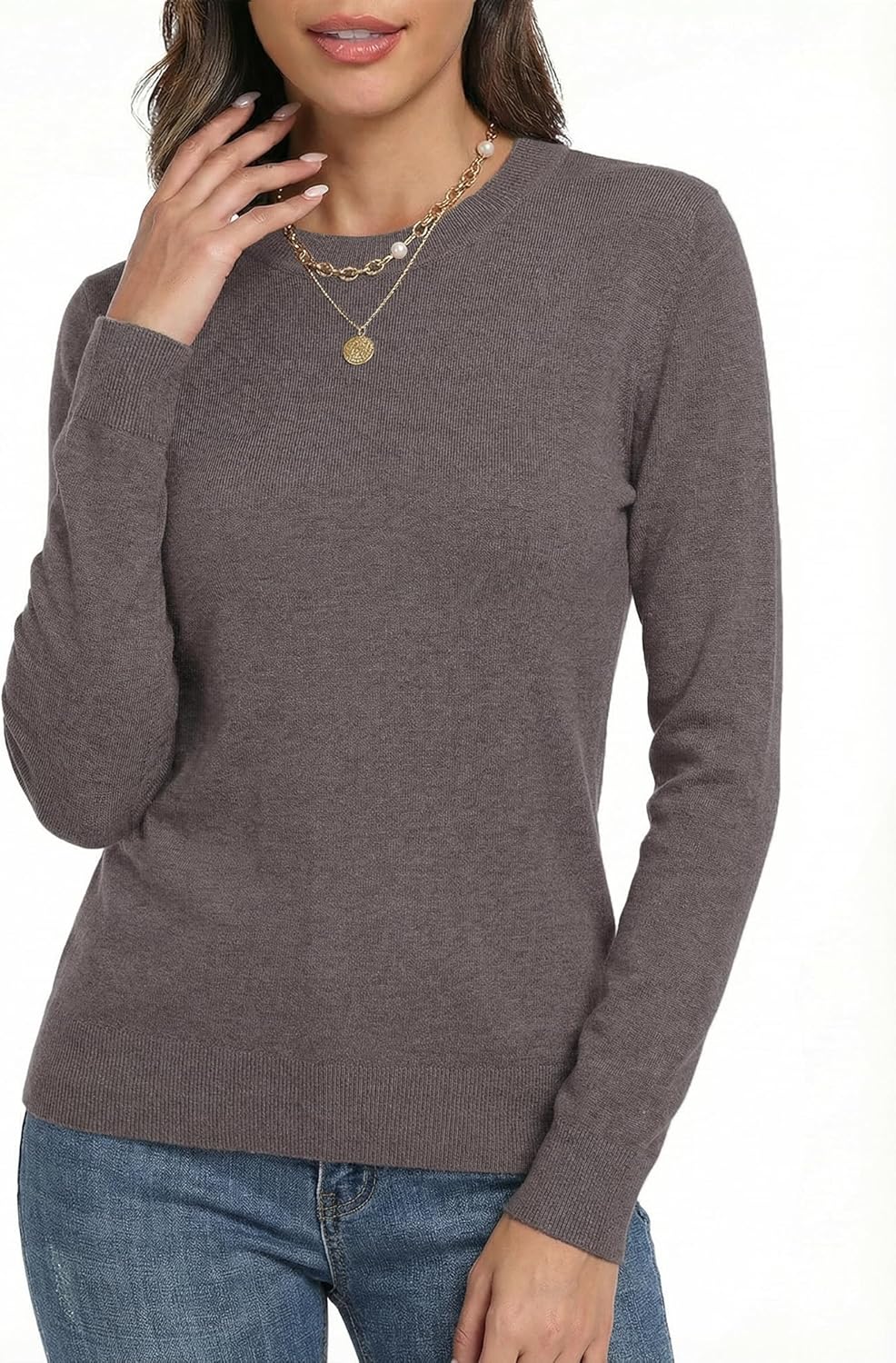 LaGracia Womens Wool Blend Crew Neck Long Sleeve Lightweight Fall Sweater 2026 - Image 3