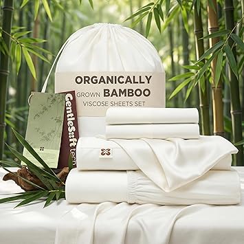 35% off: Bedsure 100% Organically Grown Bamboo Viscose Queen Sheet Set | Cooling Bedsheets for Hot Sleepers …