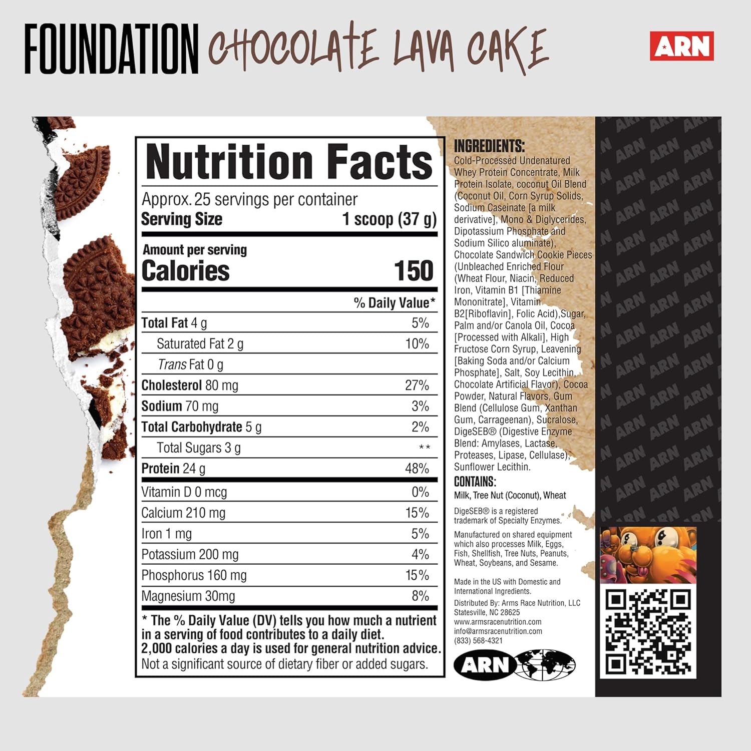 Arms Race Nutrition | ARN | Foundation Protein Blend (2 Pounds, Chocolate Lava Cake)