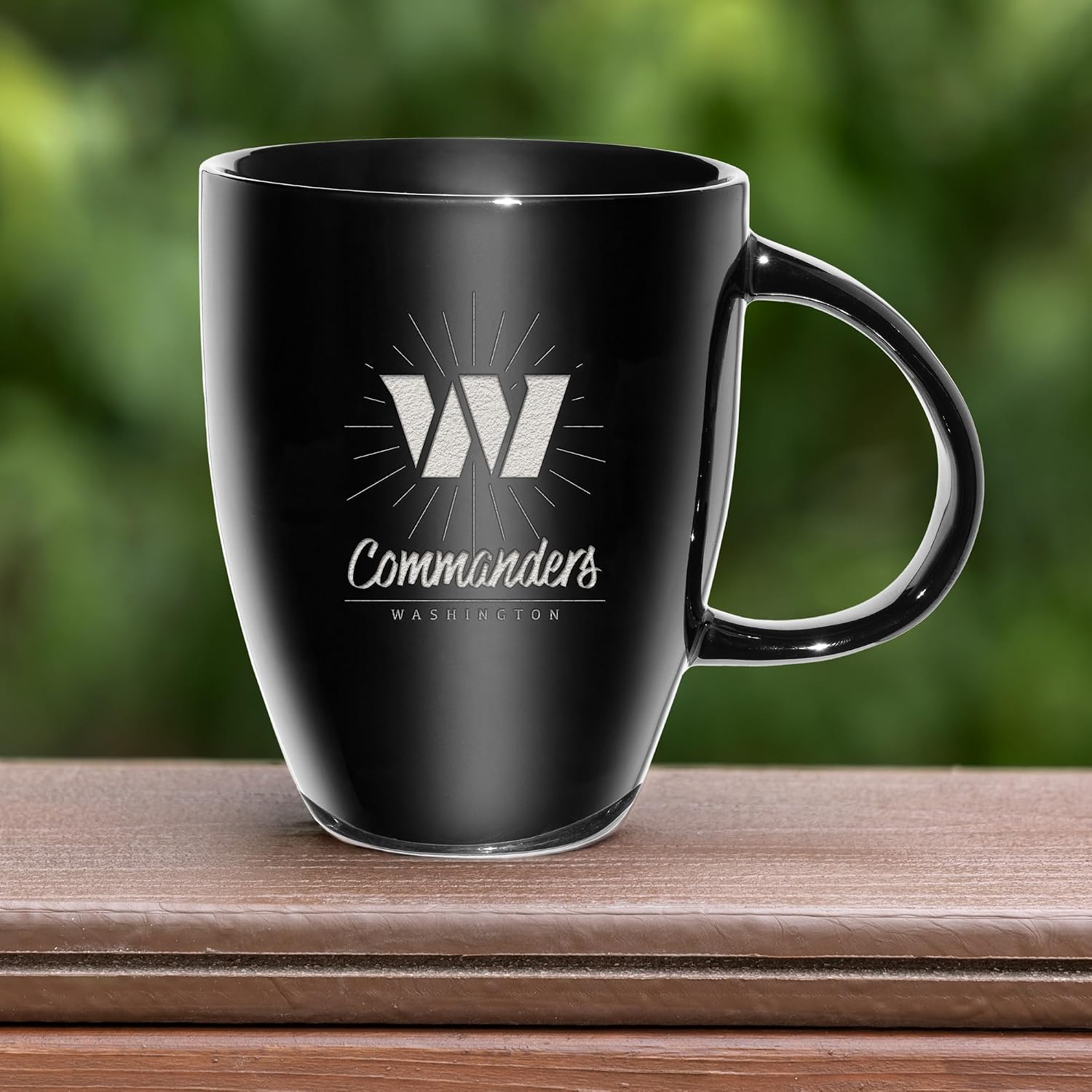 Rico Industries NFL Football Sunburst 18oz Laser Engraved Ceramic Lustre Mug