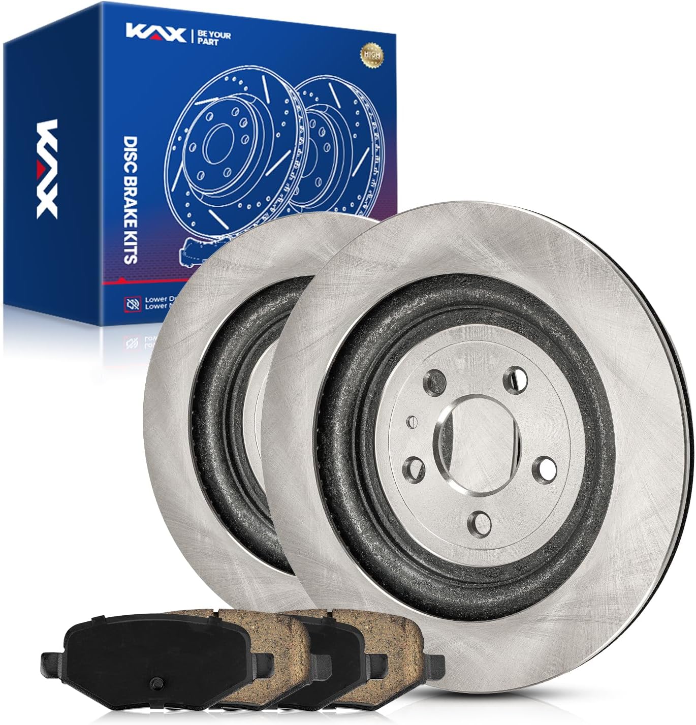 KAX Rear Brake Kit, Carbon Fiber Ceramic Brake Pads and Rotors | Fits Lincoln MKS 2013-2016, Lincoln MKT 2015-2019, Ford Explorer 2015-2019, Taurus 2013-2019, Police Interceptor Utility, Flex D1377+54189 Rear