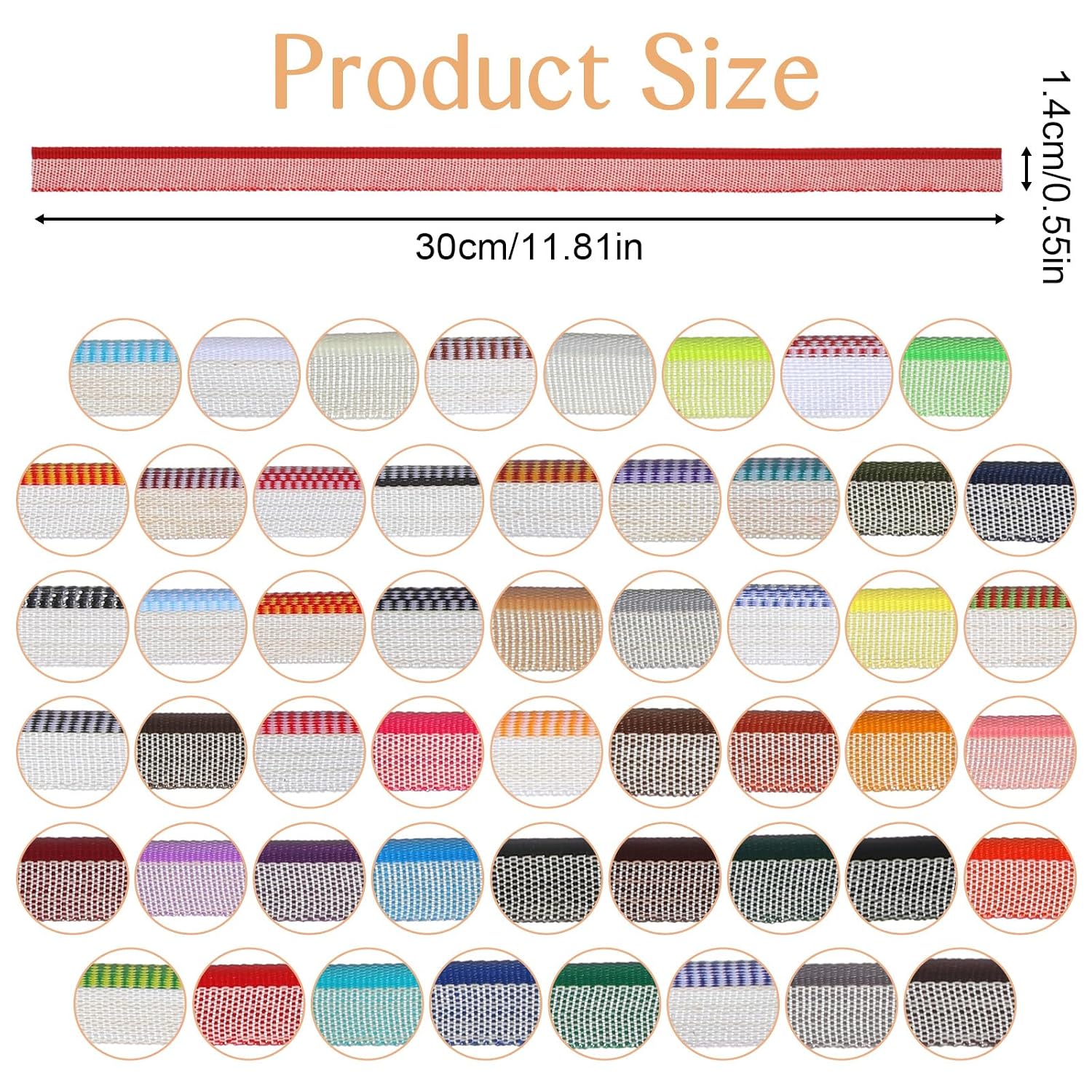 Grevosea 52 Pcs Book Binding Headbands, 12 Inch 26 Colors Books Headband Cotton Binding Kit for Bookbinding Book Decor Cuttable School Supplies
