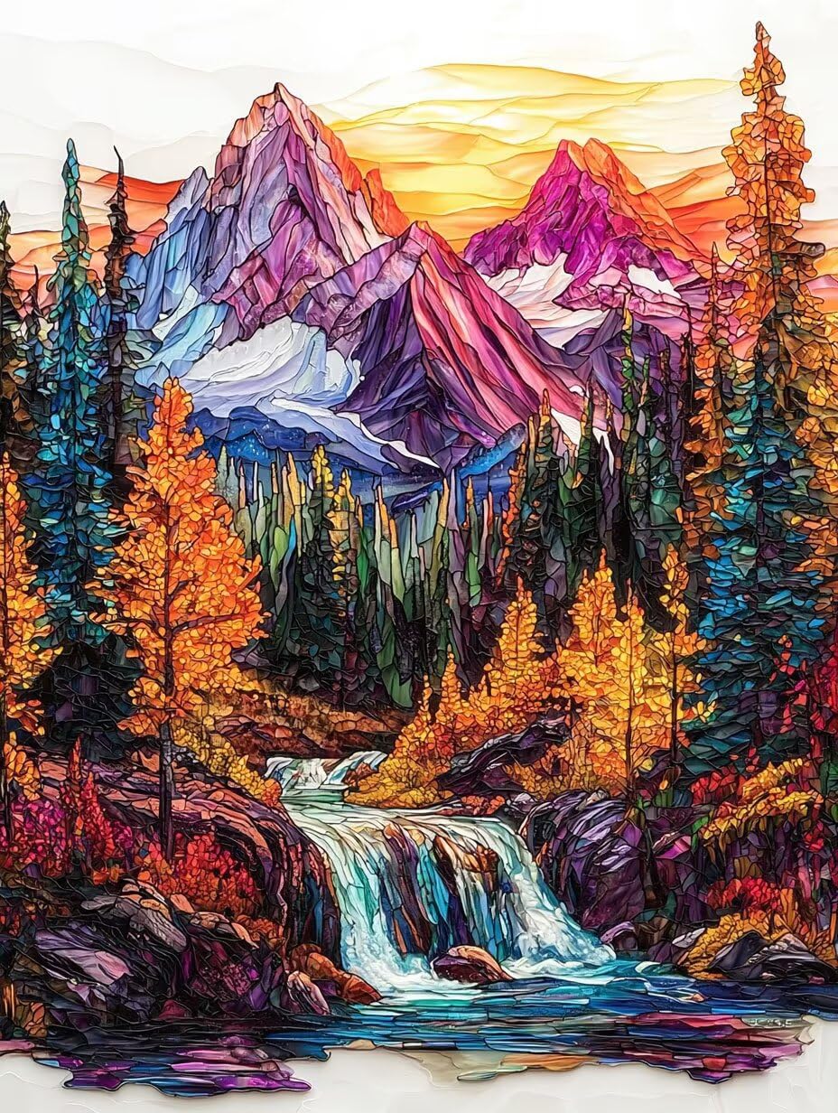 WEISHIWE Strumień górski Malarstwo Numero Zestawy dla dorosłych, 60x80cm m