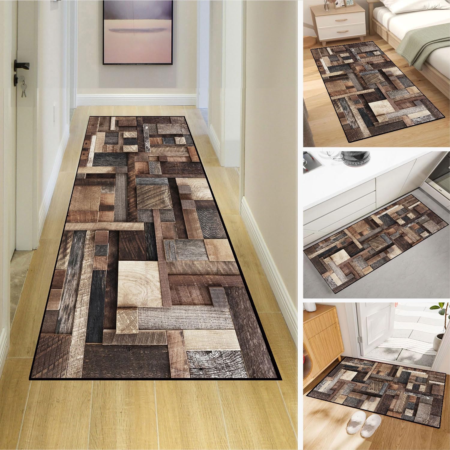 Dmkjdzsw Carpet Runner，Non Slip Backing for Kitchen Floor，Long Hallway Hall Runner Narrow Rugs - Cotton Pile