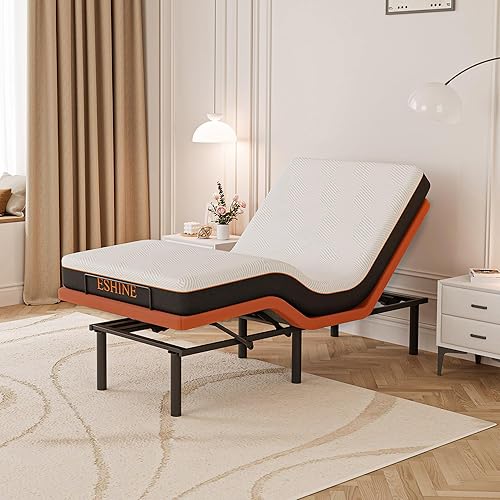 Miniatura 26 de ESHINE Base de cama ajustable Split King + colchón híbrido de espuma viscoelástica de gel de lujo de 12 pulgadas (mediano), instalación en 5
