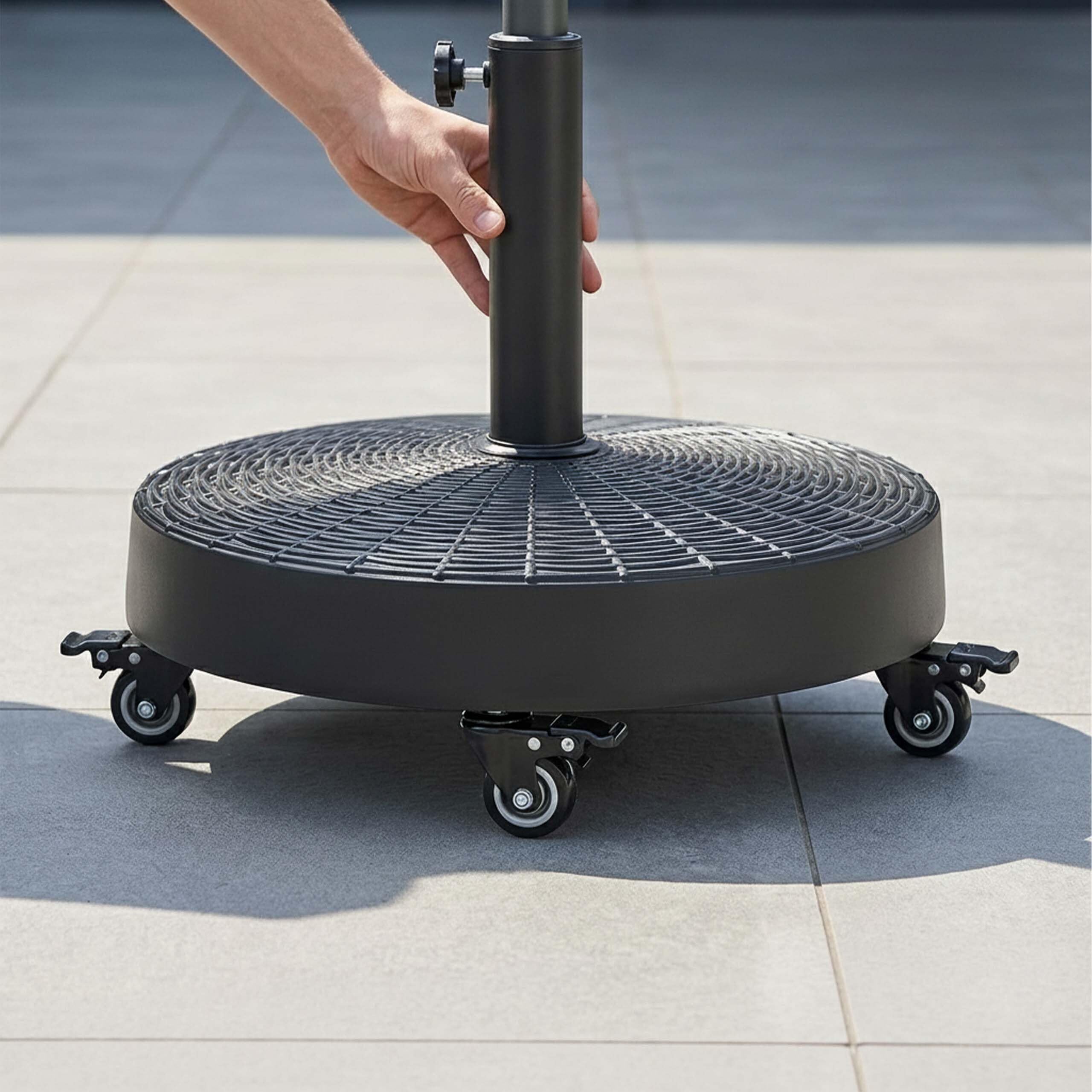 Relaxdays Pied de Parasol, 23 kg, Noir