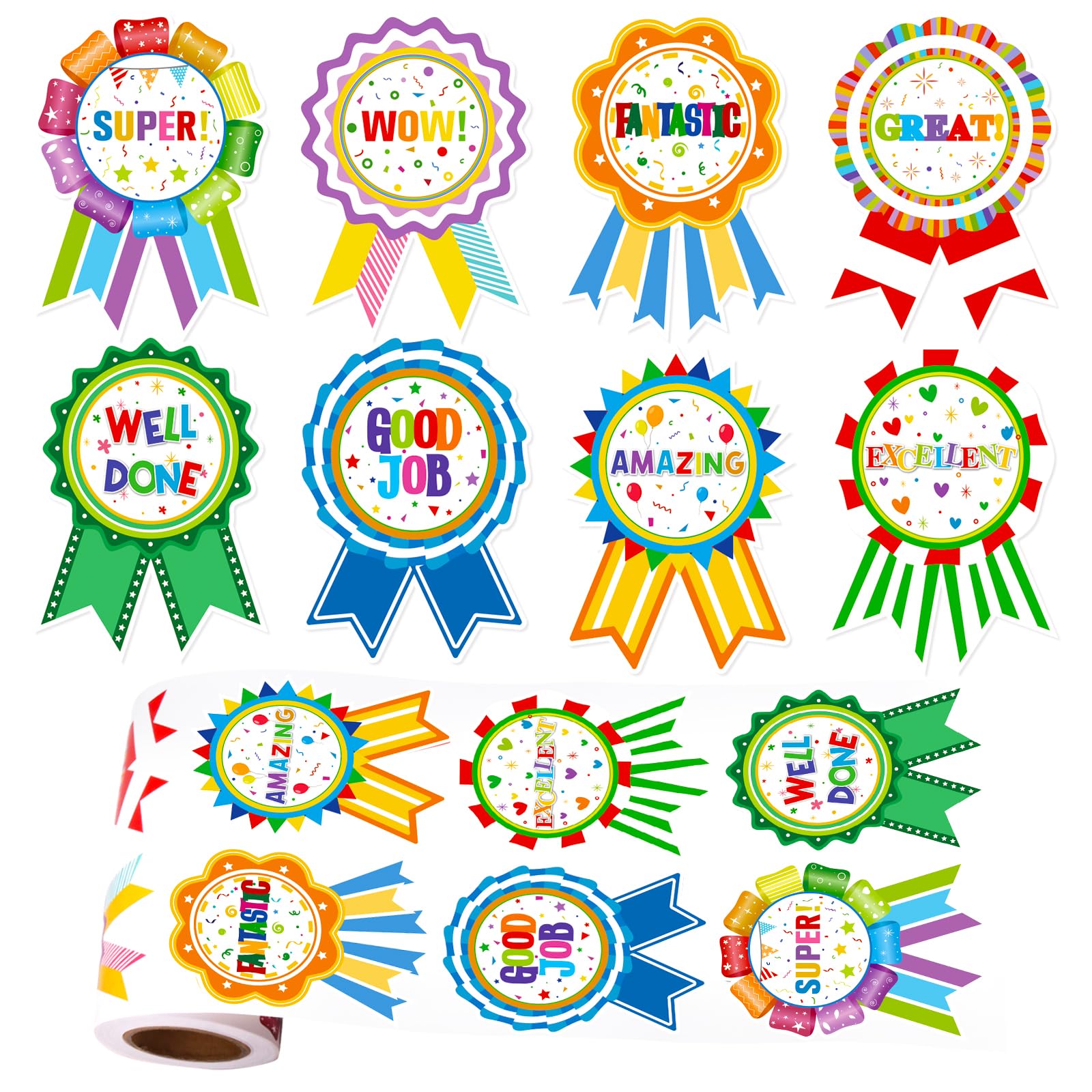 Atiloy 300 PCS Reward Stickers for Kids Cute Potty Training Motivational Inspirational Sticker Roll Good Job Stickers for Kids Classroom Preschool Students Teacher Affirmation Stickers