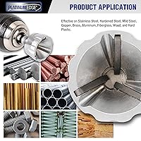 Vista 2 de PLATINUMEDGE Herramienta de desbarbado de chaflán externo, hoja de carburo YG8, broca de desbarbado, herramienta de eliminación de rebabas, vástago