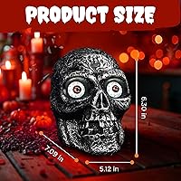 Vista 3 de Calavera que se activa con movimiento con ojos brillantes y sonidos espeluznantes - Decoración para Halloween
