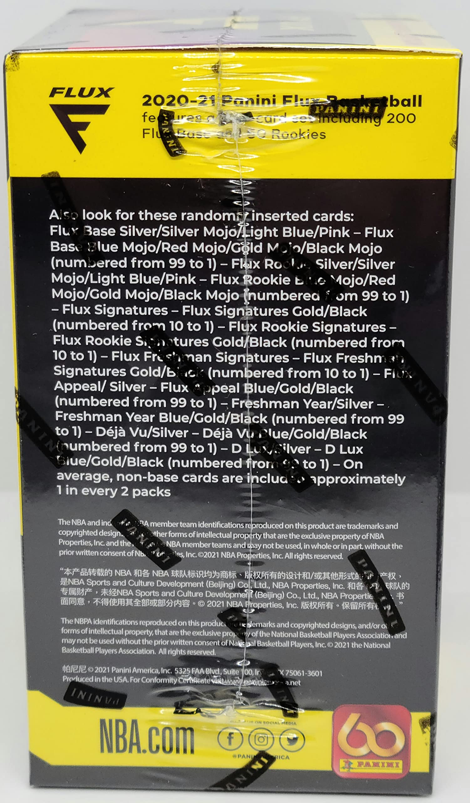 2020-21 Panini Flux Basketball Trading Cards Retail Blaster Box (18 cards per box)