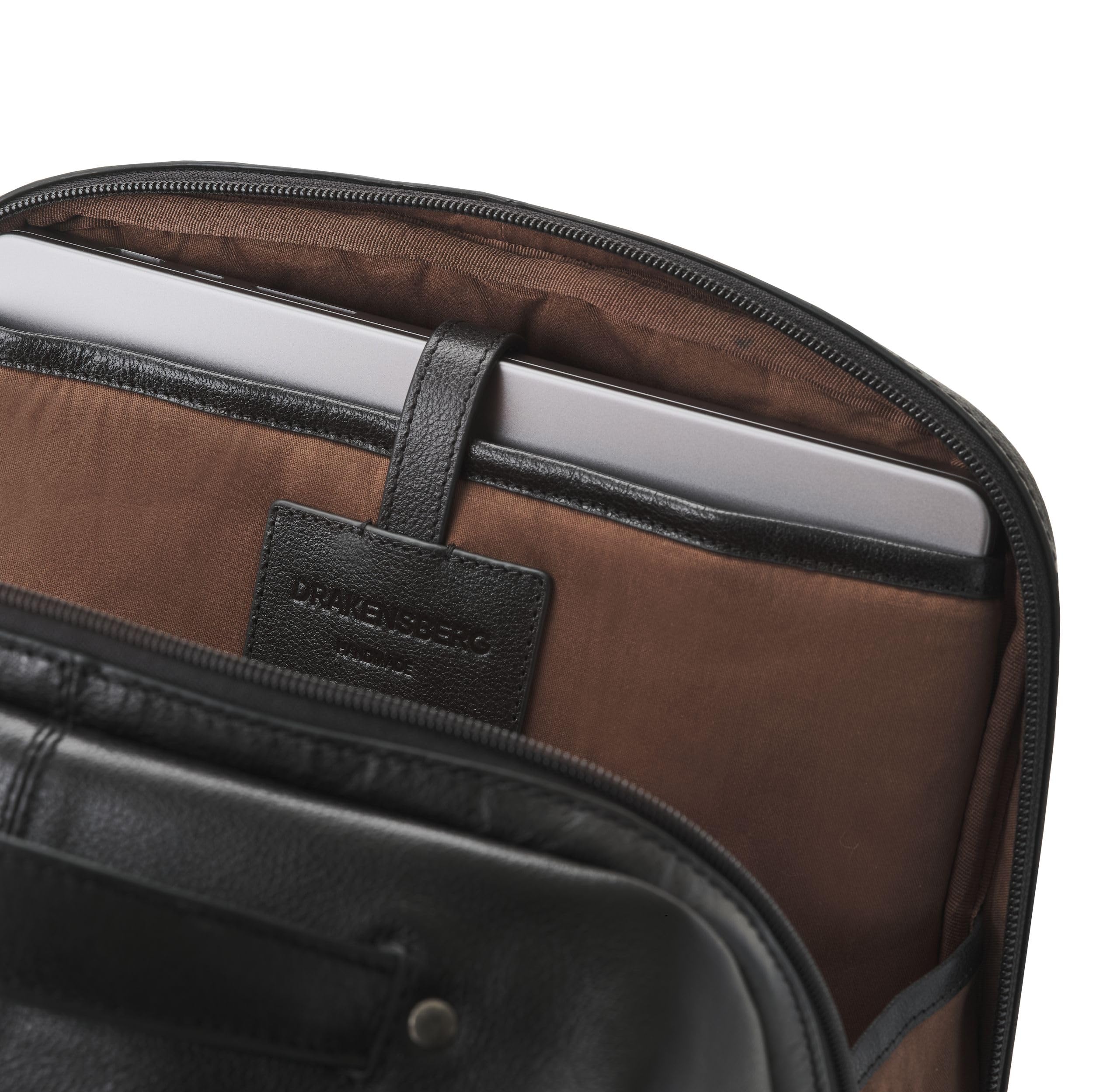 DRAKENSBERG Leder 16" Business Rucksack Frederico' luxuriöse Laptoprucksack für Büro, Arbeit und Reise, 20L - Schwarz, DR00547