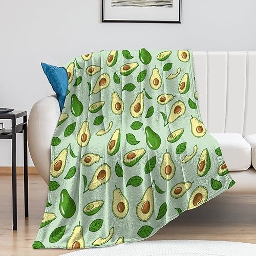 Miniatura 12 de Manta de aguacate personalizada con nombre, 40 x 30 pulgadas, bonita manta para niños, niñas, niños, mantas de felpa suave verde para regazo y silla