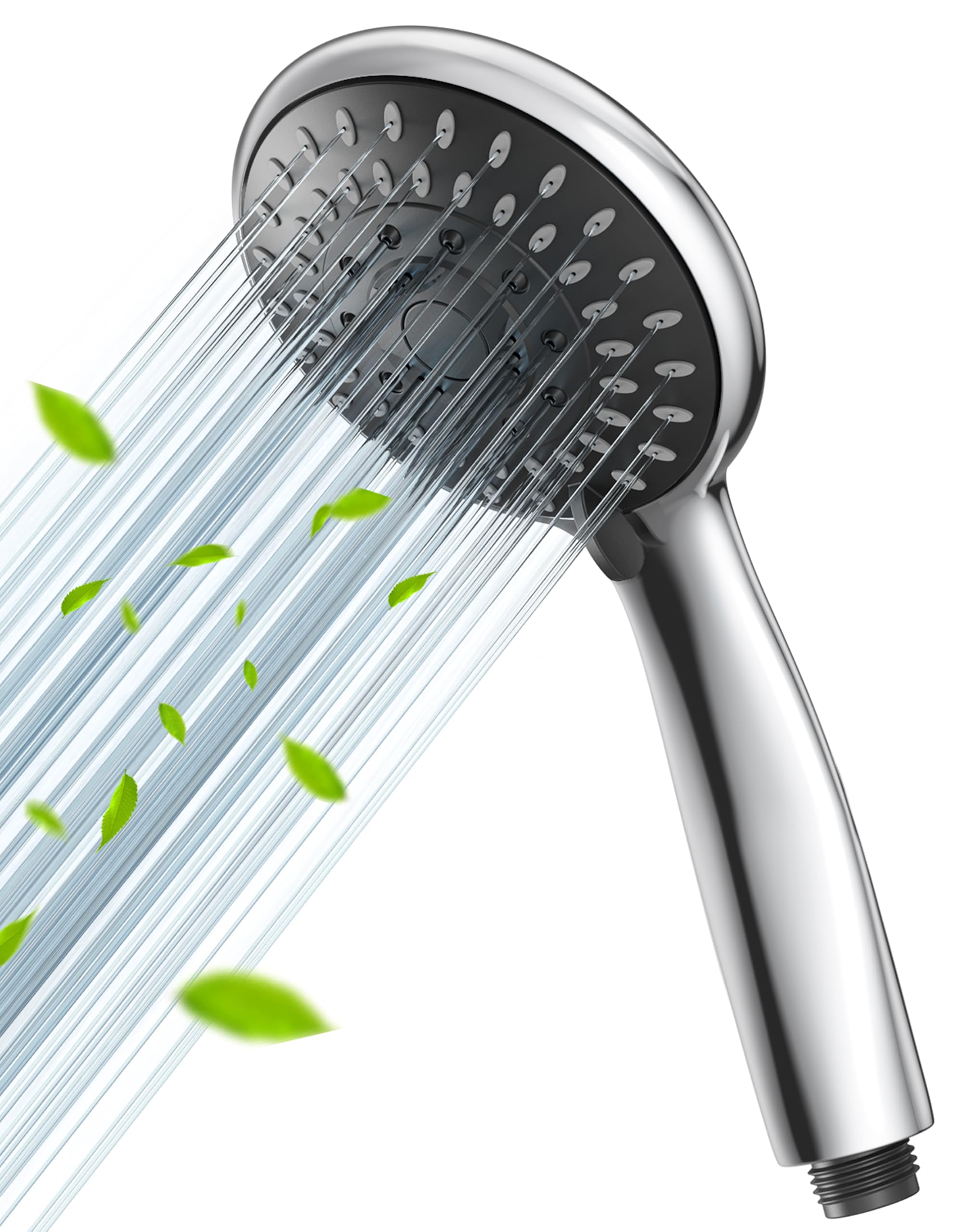 Voxon Shower Head High Pressure - 5 Spray Chrome Handheld Showerhead, Universal Handheld Showerhead Replacement For Low Water Pressure Systems, Anti-Leak Design