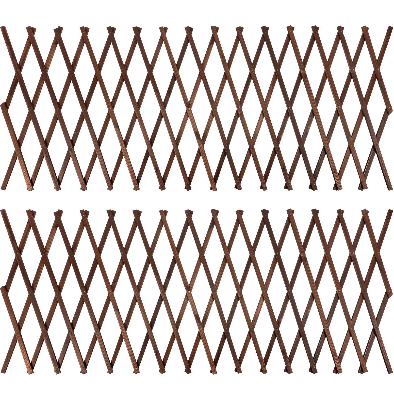 Photo 1 of 2 Pack Bamboo Lattice Panels 27.6 x 11.8 Inch Expandable Garden Trellis Plant Support Decorative Bamboo Fence Wood Trellis Lattice Fence for Climbing Plants Vine Ivy Rose Cucumbers Clematis