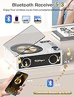 Vista 6 de 4000mAh Rechargeable CD Player with Bluetooth CD Player Wtih Dual Big Speakers,Retro CD Music Player with Remote Control, LCD Display, Support