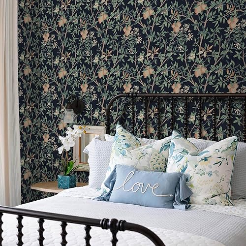 Miniatura 8 de Heroad Papel de contacto de árbol de granada de 16.1 x 196 pulgadas, papel tapiz adhesivo grueso para gabinetes, impermeable, extraíble, vintage,