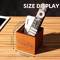 Vista 2 de Soporte para control remoto, soporte de madera para control remoto de TV para mesa, organizador remoto para decoración del hogar, caja remota