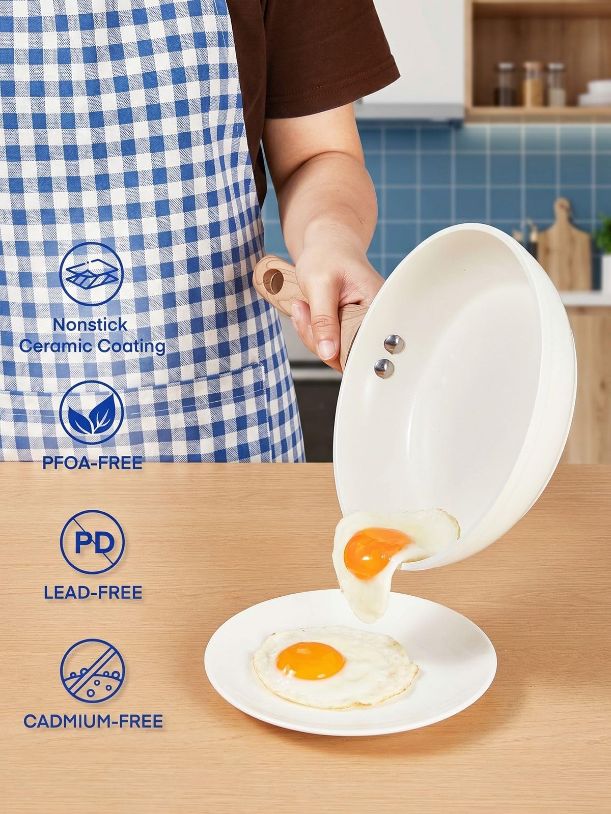 Batterie de cuisine FOHERE, revêtement antiadhésif en céramique, sans PFOA | Compatible induction, casseroles 16/18 cm, poêles 20/28 cm, moule à pizza 30 cm, cuiseur vapeur 24 cm, blanc, 15 pièces