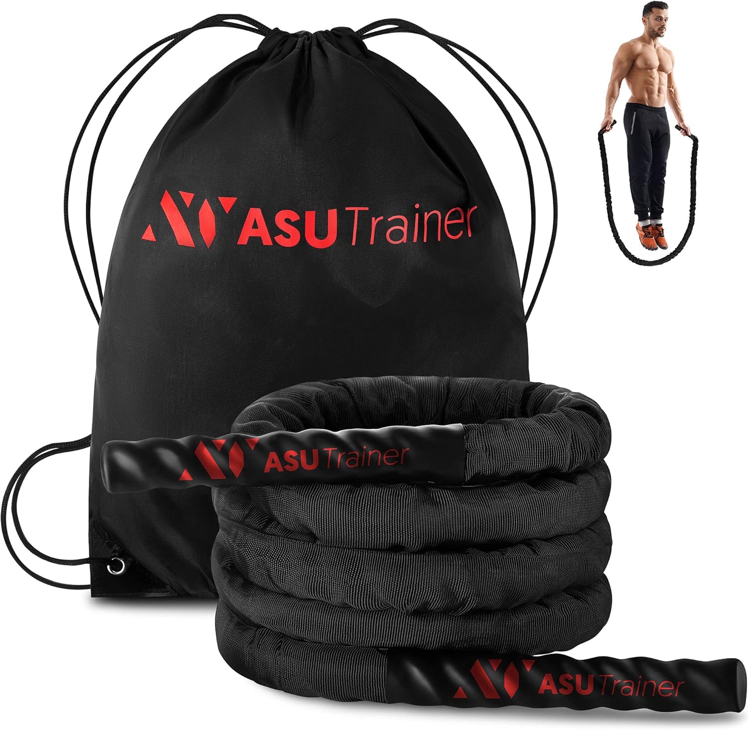 Best Weighted Jump Rope for Men and Women – Indoor & Outdoor Exercise Rope with Nylon Sleeve & Heat-Shrink Handles – Heavy Jump Rope for Fitness, Workout, Boxing, Strength, & Speed