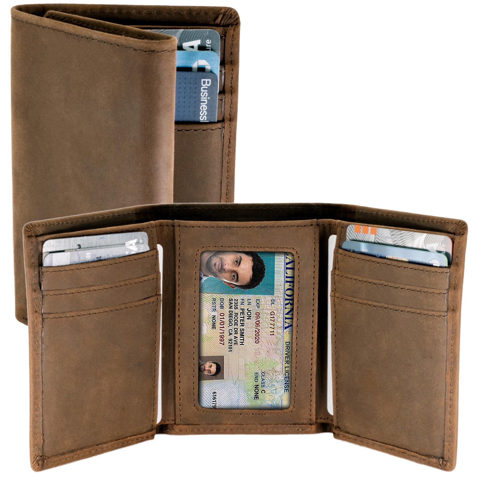 stay fine Top Grain Leather Trifold Wallet for Men | Ultra Strong Stitching | Handcrafted Argentinian Leather | RFID Blocking | Extra Capacity Trifold Wallet |Thin and Sophisticated Tri-Fold Design,-picture-16