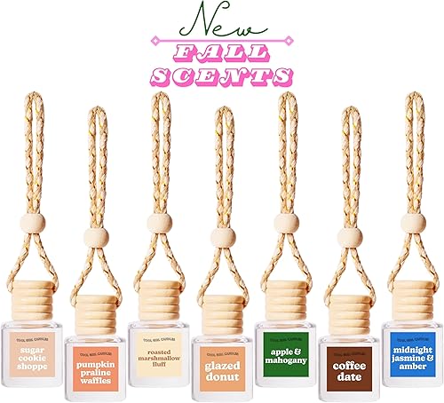 Miniatura 7 de COOLGIRLCANDLES - Difusor de aceite aromático para colgar en automóvil, aroma a fruta de dragón rosa jazmín, difusor de aire para aceites