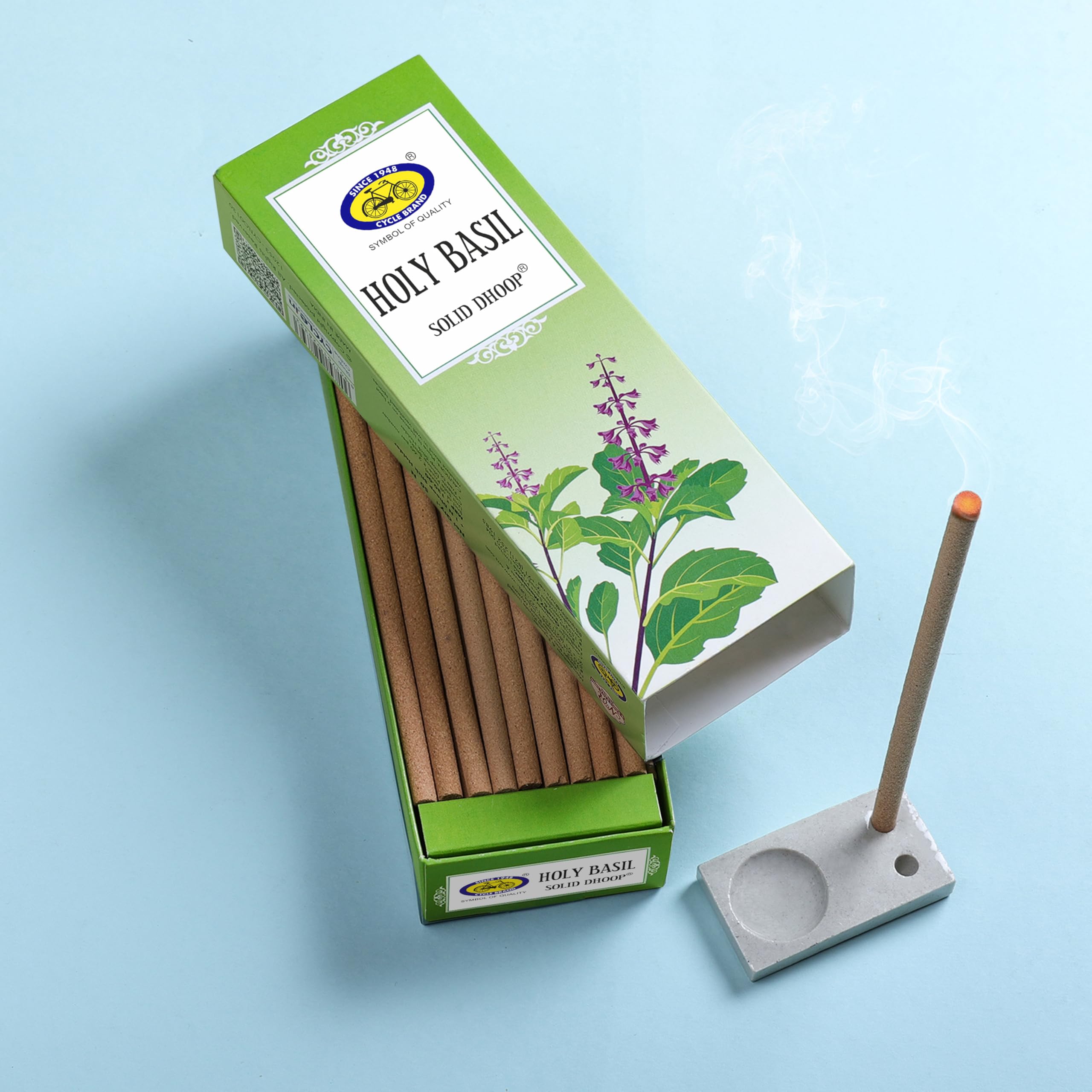 Cycle Pure Tulsi Bambooless Solid Dhoop Sticks | Sacred & Refreshing Aroma | Eco-Friendly & Long-Lasting | 50 Sticks + Free Holder-image-5