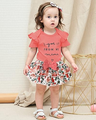 Miniatura 2 de Conjunto de ropa para bebé recién nacido conjunto de pantalones cortos florales de verano linda ropa de bebé niña