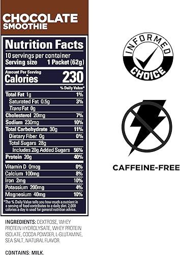 Miniatura 6 de GU Energy Roctane Ultra Endurance Protein Recovery Drink Mix 10 paquetes de una sola porción batido de chocolate