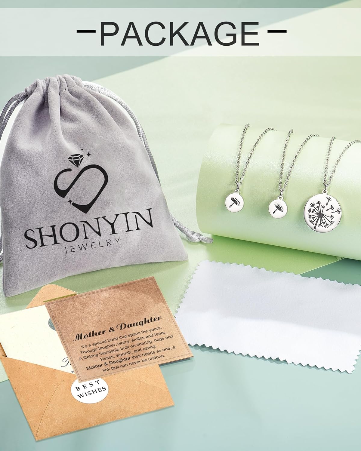 Shonyin Matching Necklace for Mother Daughter Set for 2/3, Valentines Day Gift Mother's Day Birthday Christmas Gifts for Mother Daughter - Image 5