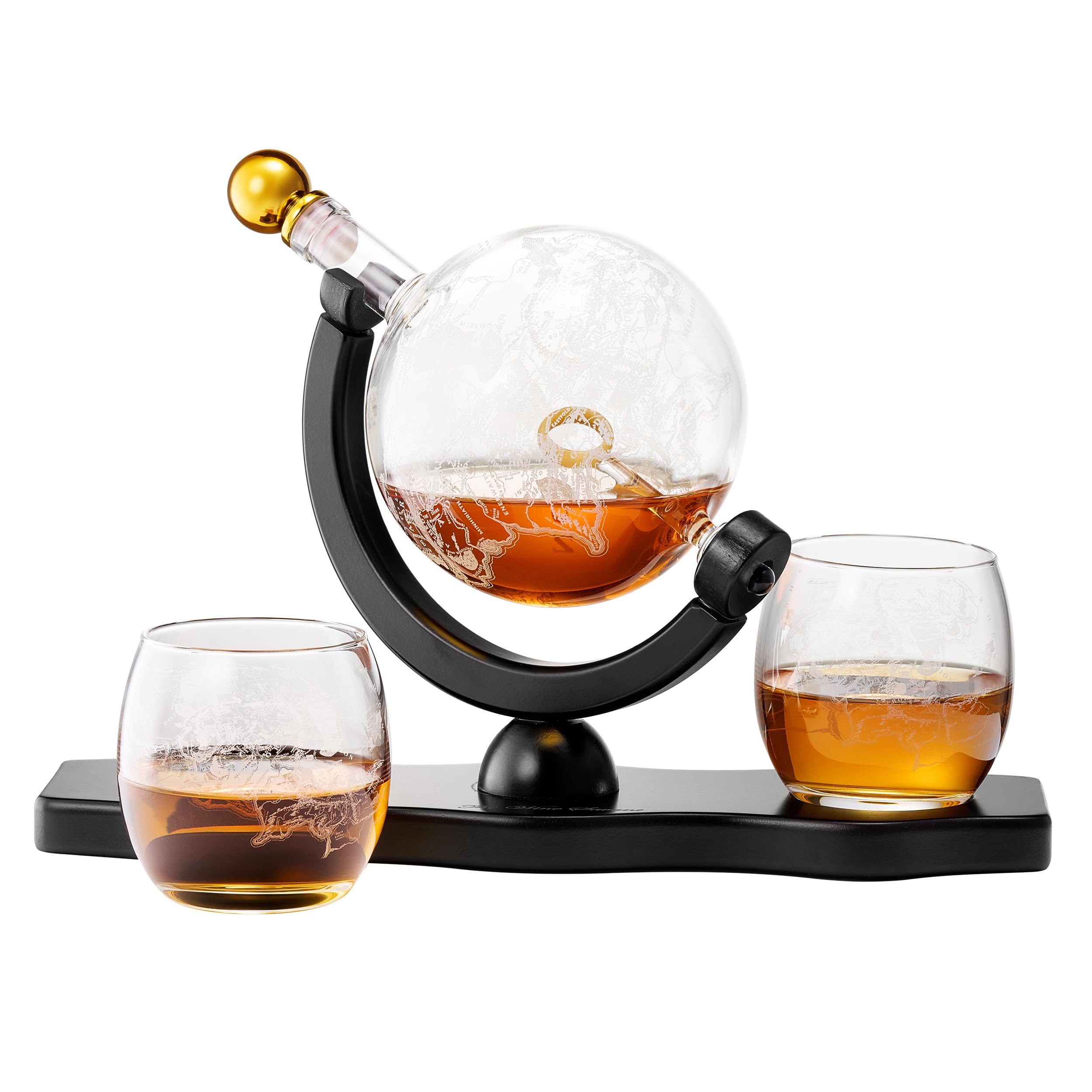 Amazon.com | Middle Earth Whiskey Decanter Set - Gold Ring 30oz