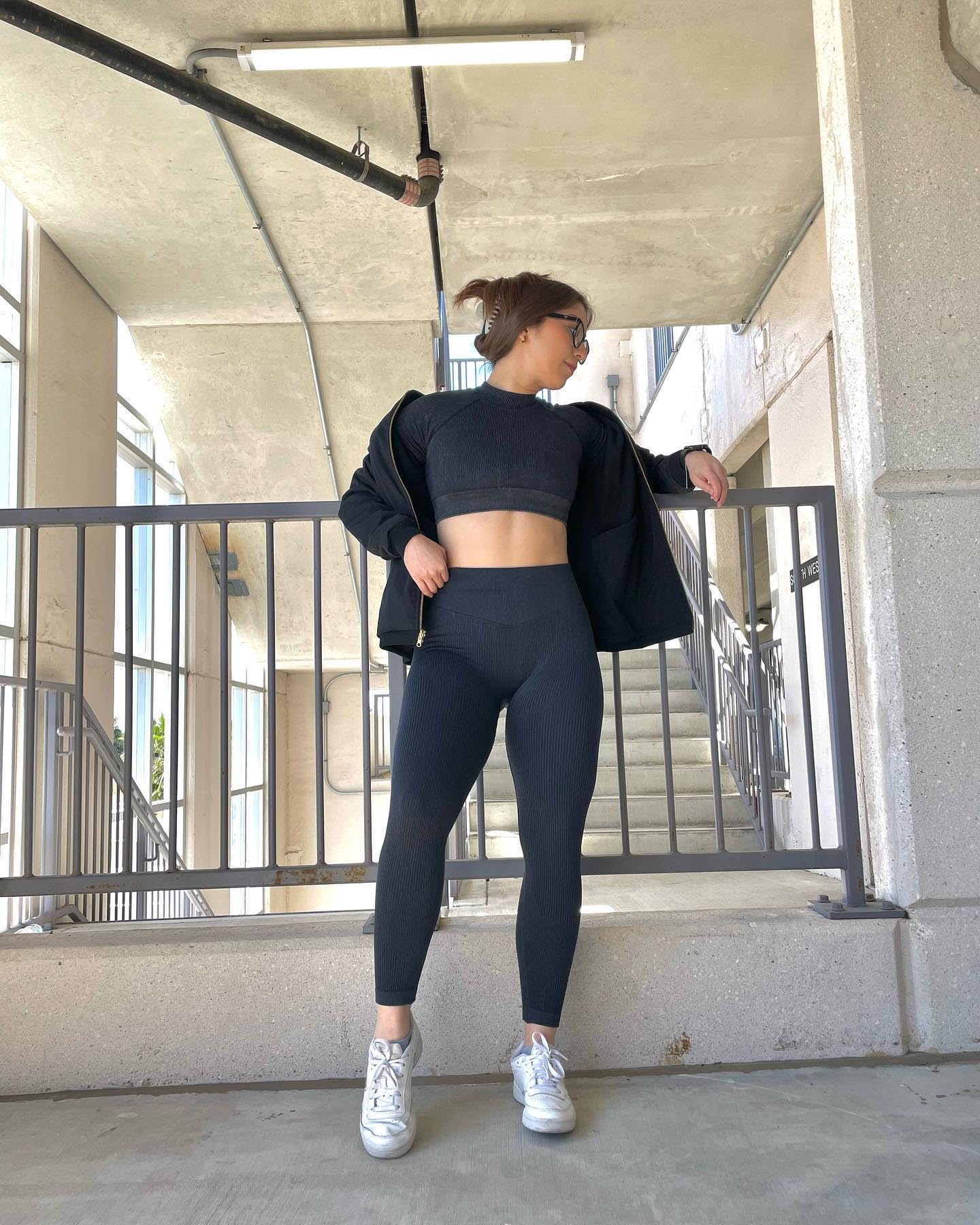 Yogahose für Damen, 7/8, hohe Taille, Workout-Leggings, Gesäß-Push-Up-Hose, Bauchkontrolle, Booty-Leggings