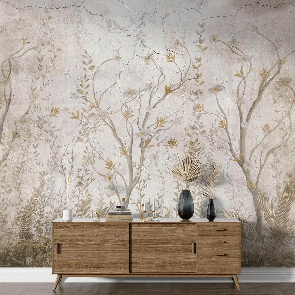 Papier peint panoramique Plantes sauvages Lumalea XXL salon et chambre