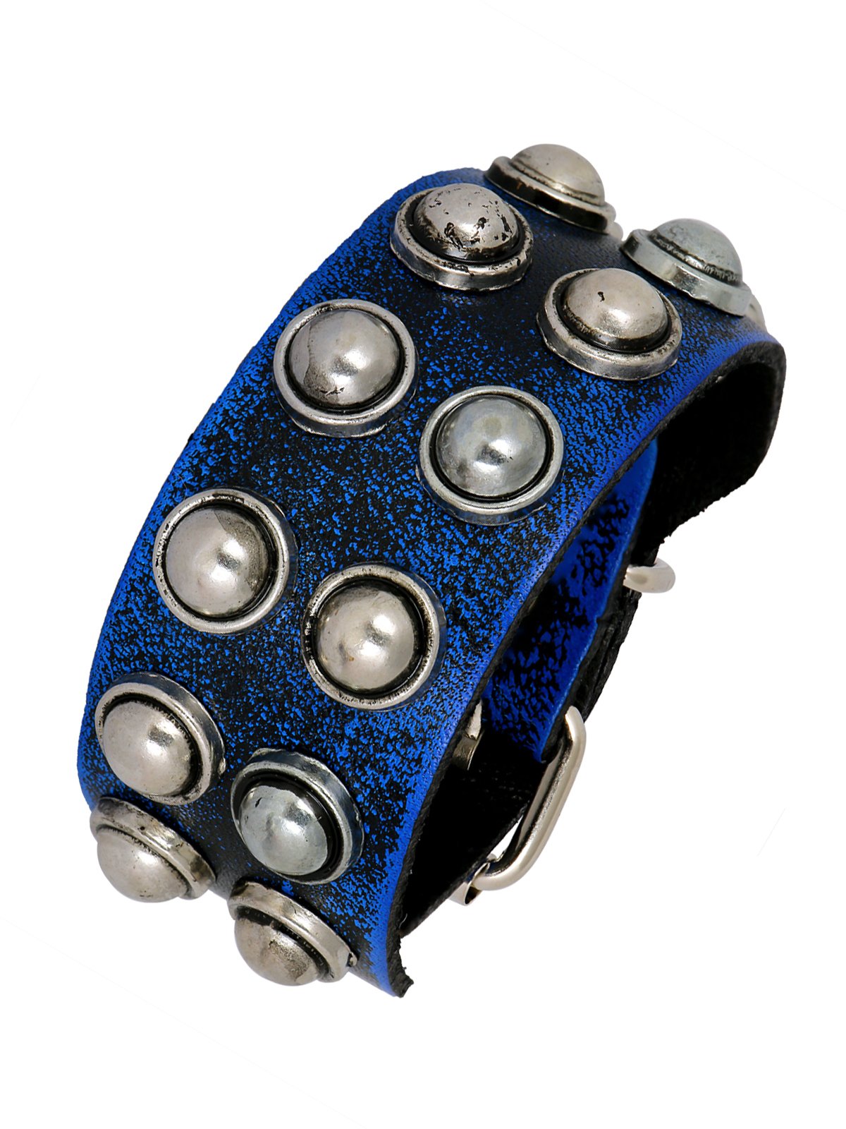 Zivom® Casual Burnt Blue Black Handcrafted Leather Wrist Band Biker Bracelet (B07BCKZXV9) Amazon Price History, Amazon Price Tracker