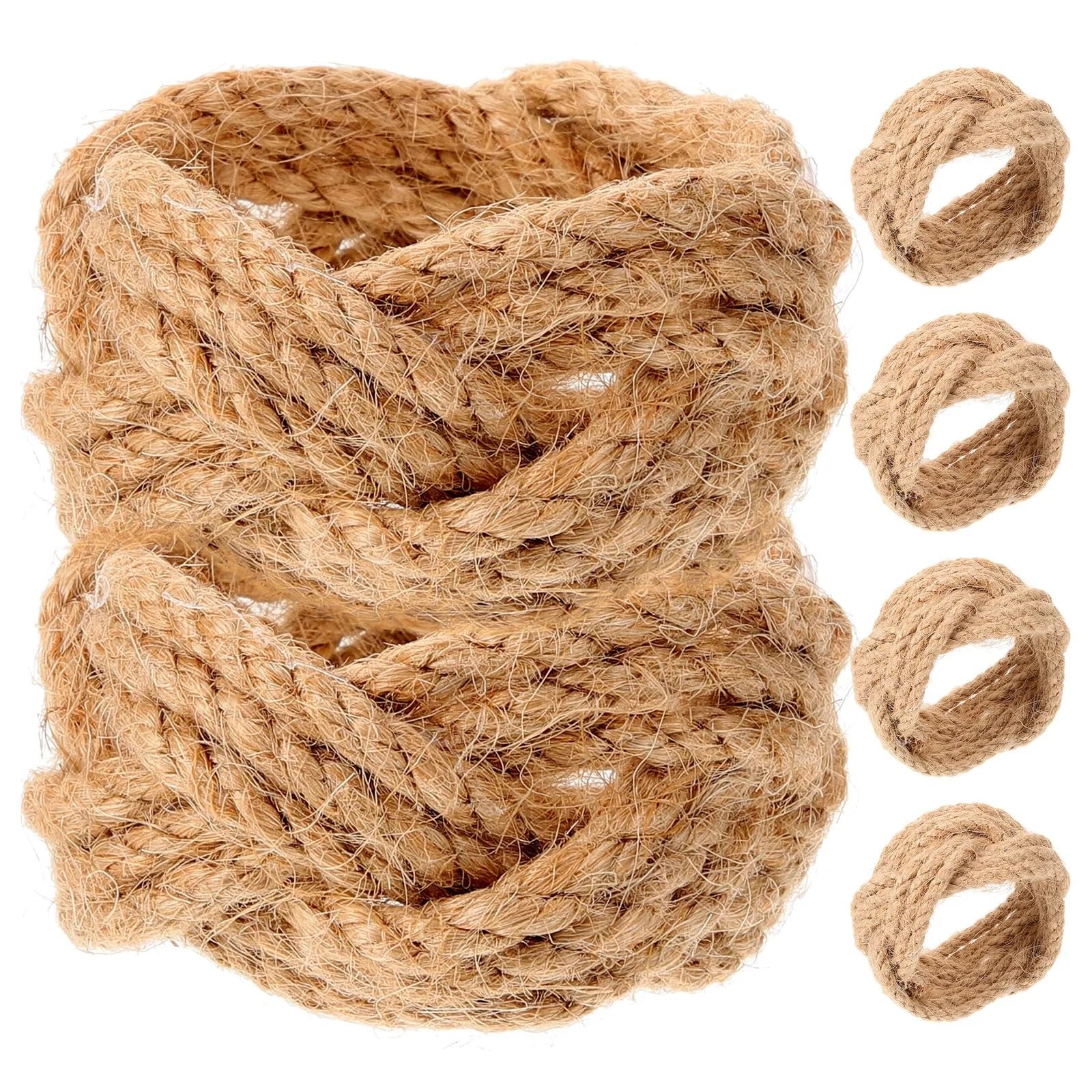 Serviettenringe, 24 Stück, Braun, Bauernhaus, Juteseil, gewebt, dekorative Halter