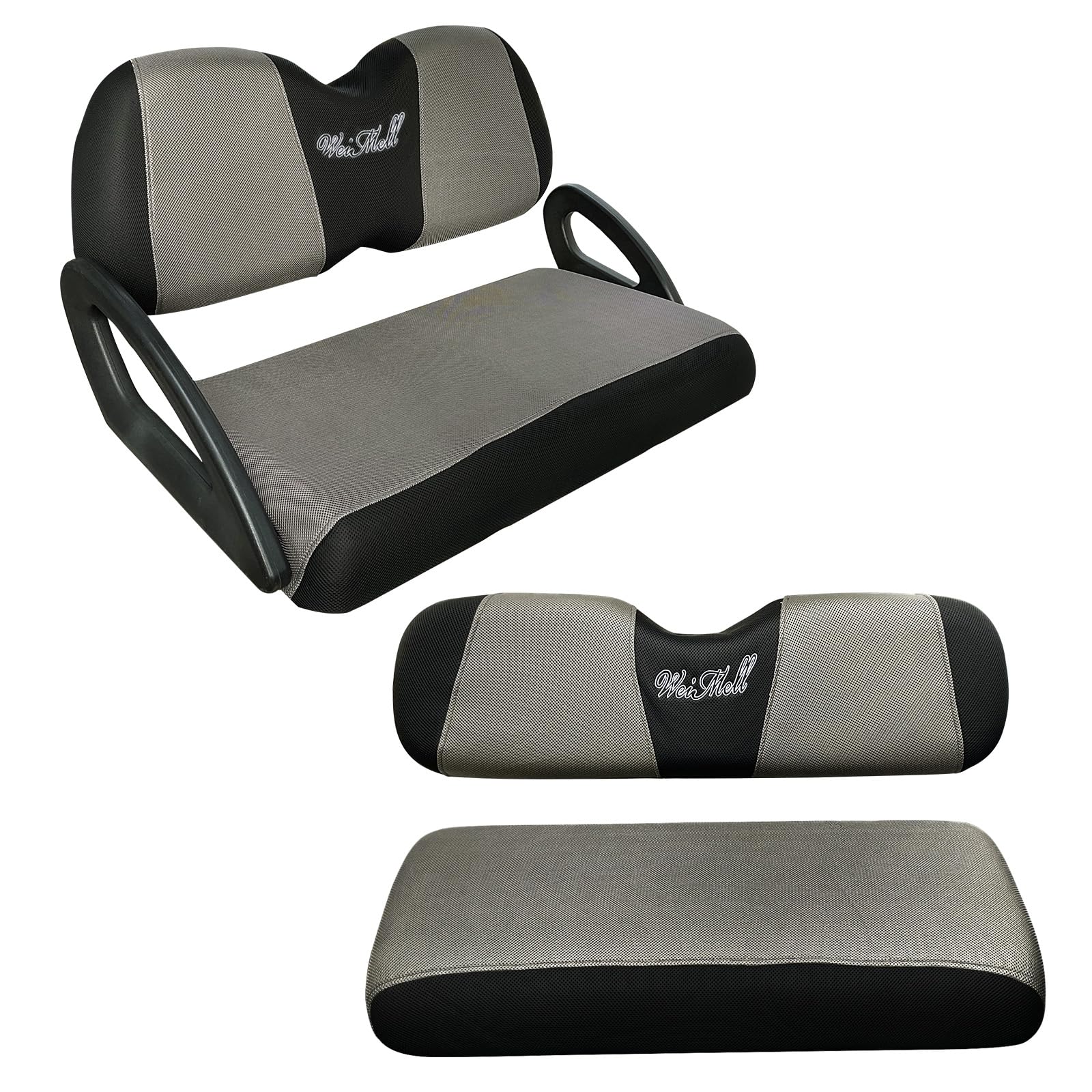 WEIMELL Golf Cart Seat Covers Front and Rear Set Fit for Club Car Precedent Club Car Tempo Yamaha G29 Front Seat Cushion and Aftermarket Universal
