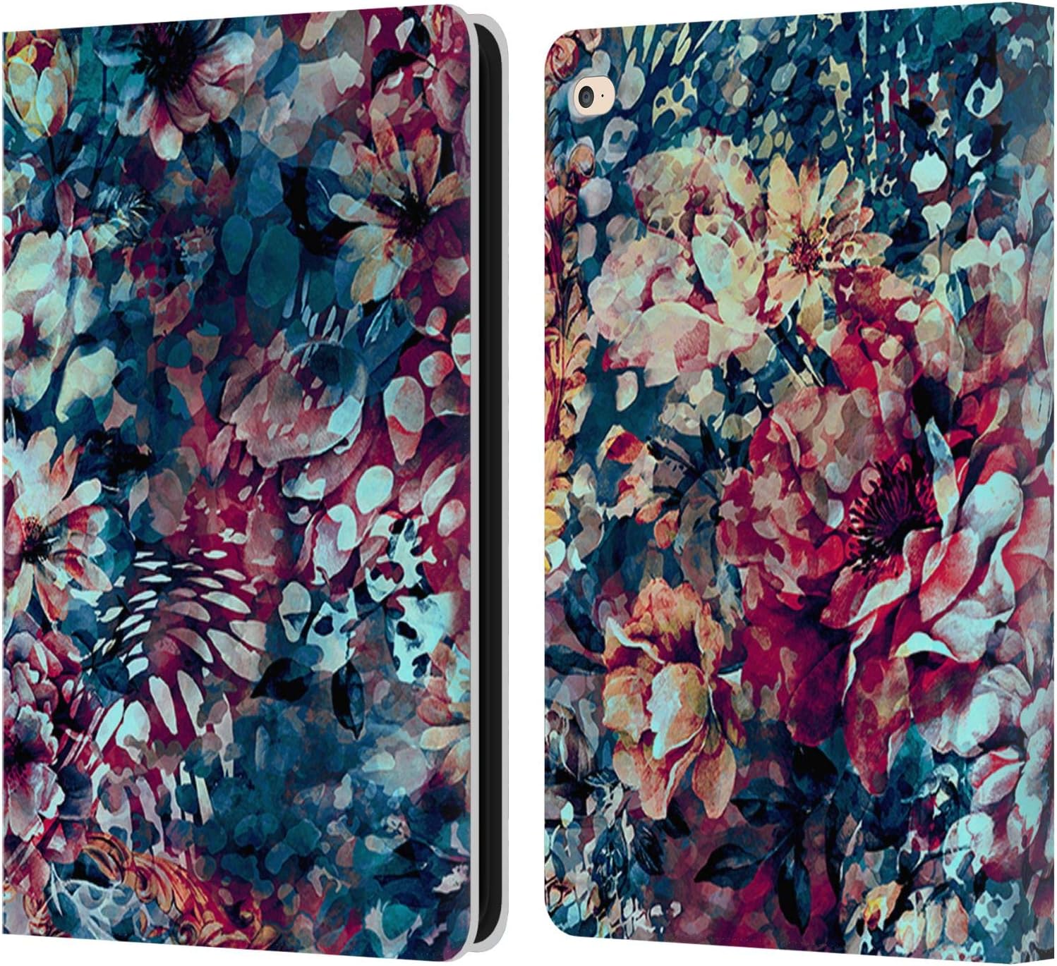 Head Case Designs Officially Licensed Riza Peker Floral XII Flowers Leather Wallet Case Compatible with Apple iPad Air 2 (2014)