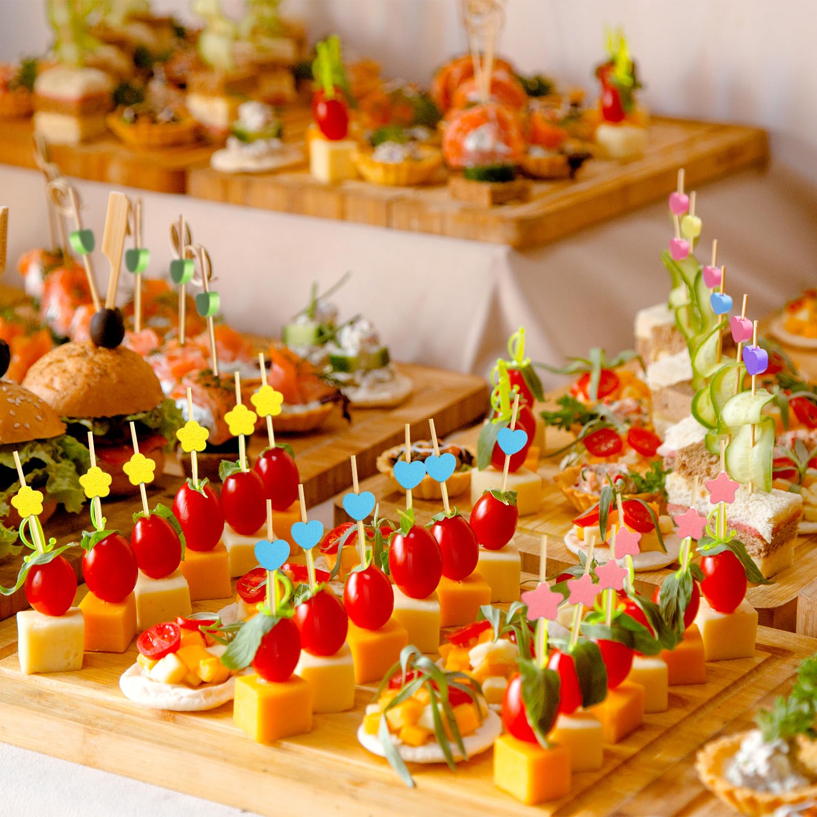 100 Pezzi Stuzzicadenti da Cocktail,Colorati Bastoncino da Cocktail,Stuzzicadenti per Feste,12cm Stuzzicadenti Decorativi per Compleanno,Festa