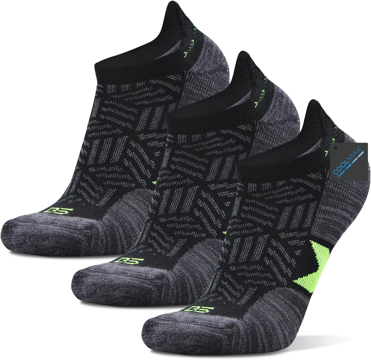 Busy Socks Men's Athletic Ankle Coolmax Running Socks Women's Cushioned Anti Blister Moisture Wicking Low Cut Socks 3 Pack