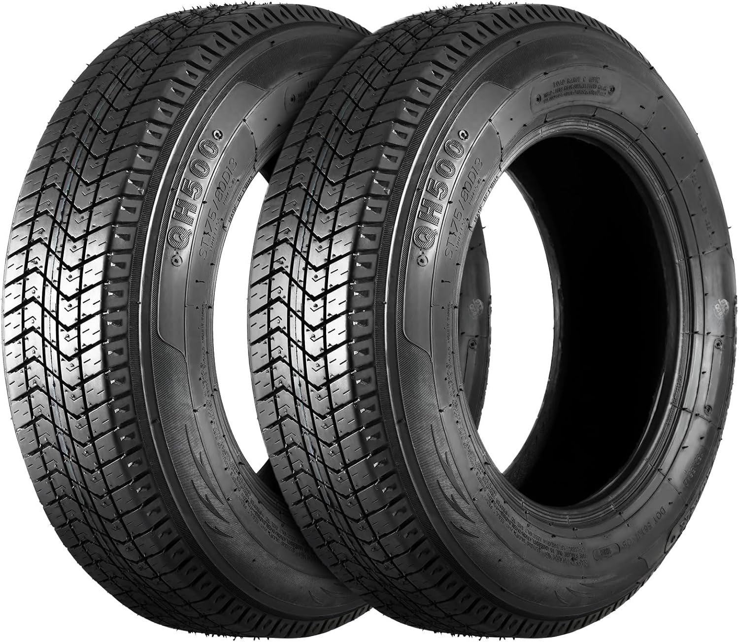 Garvee ST205/75D14 Trailer Tires - Load Range C (6-Ply) - Set of 2, Load Range C, 6 PLY