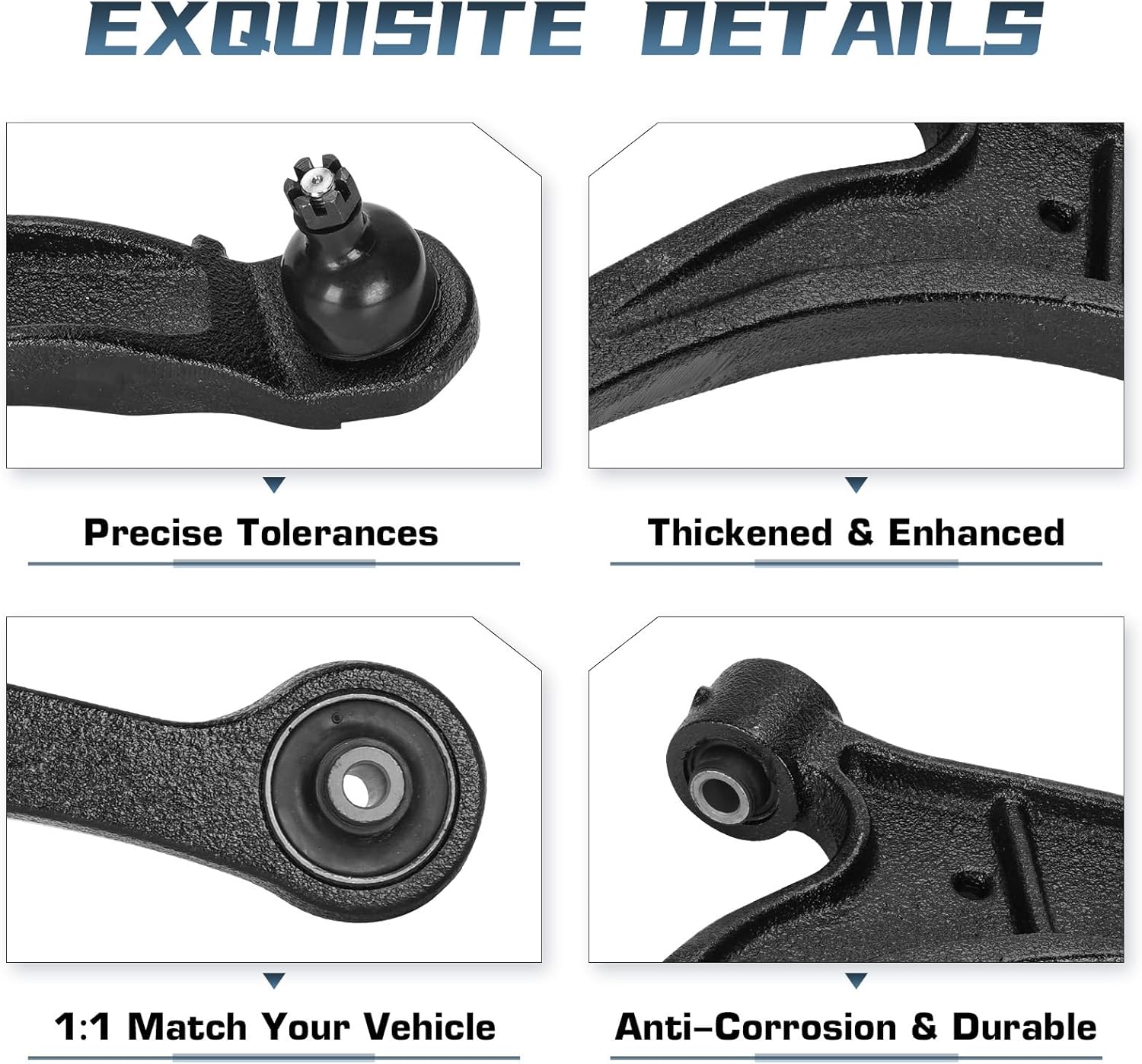 Front Lower Control Arm with Ball Joint Replacement for 2006 2007 2008 2009 2010 2011 2012 2013 2014 Honda Ridgeline - 2pc Set