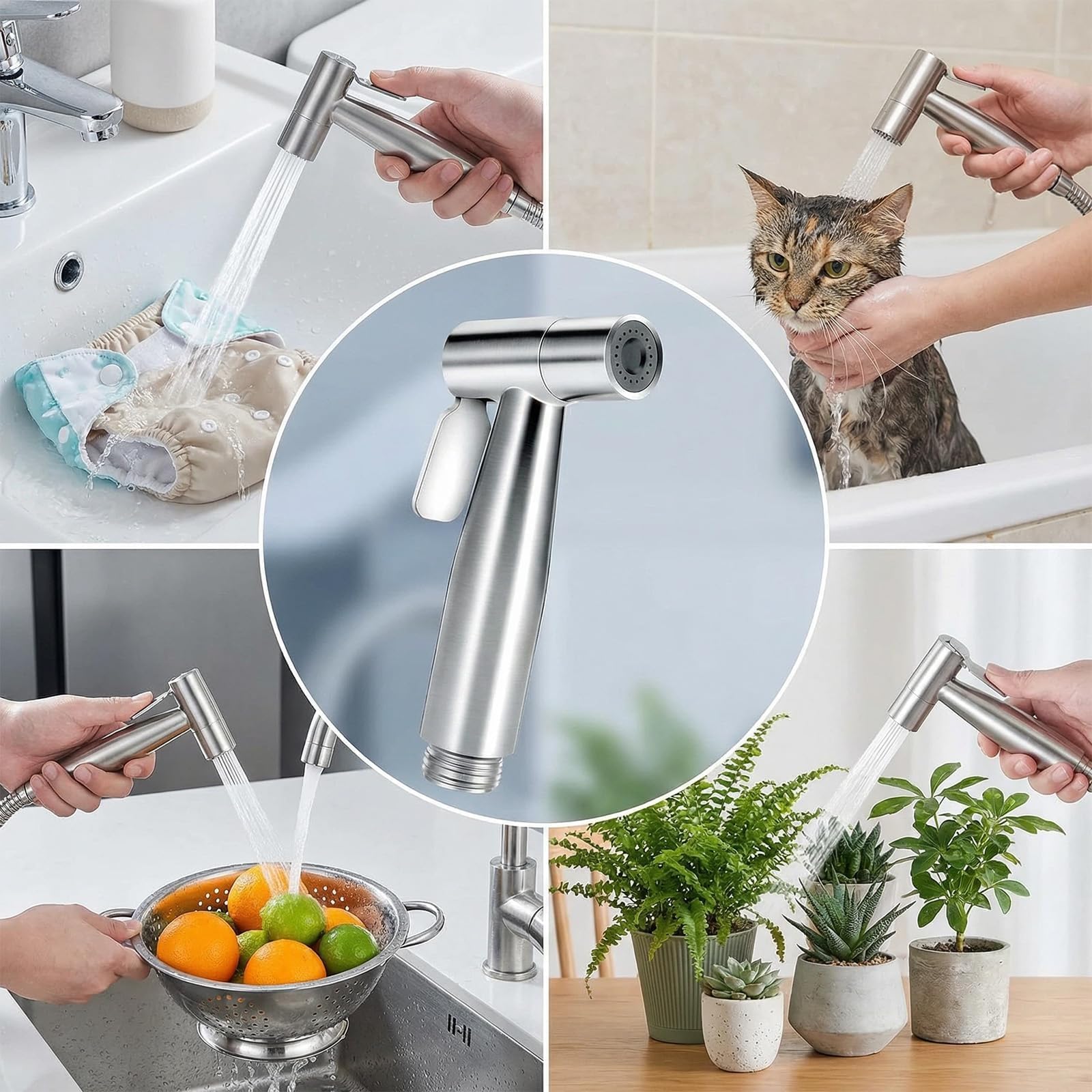 Grifo Bidet de Acero Inoxidable para WC, Control de Presión del Agua, Fácil Instalación, Amplia Gama de Aplicaciones - 5